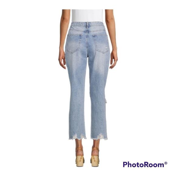 Vanilla Star Juniors Distressed 90's Boyfriend Jean Retro Button Fly Size 9 - Picture 4 of 16